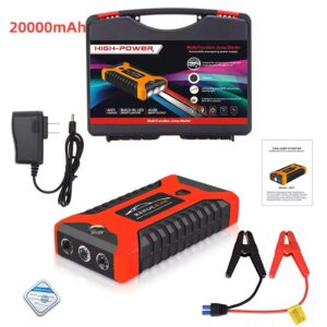 Car Jump Starter Power Bank 12V 4 USB Ports Portable Charger with LED Flashlight Battery Booster