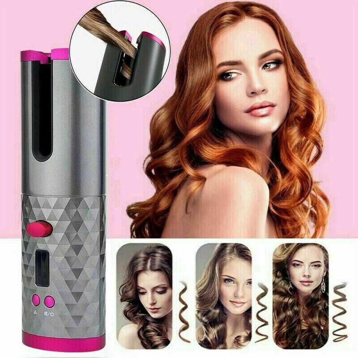 Wireless Portable Rotating Ceramic Automatic Hair Curler - Image 3
