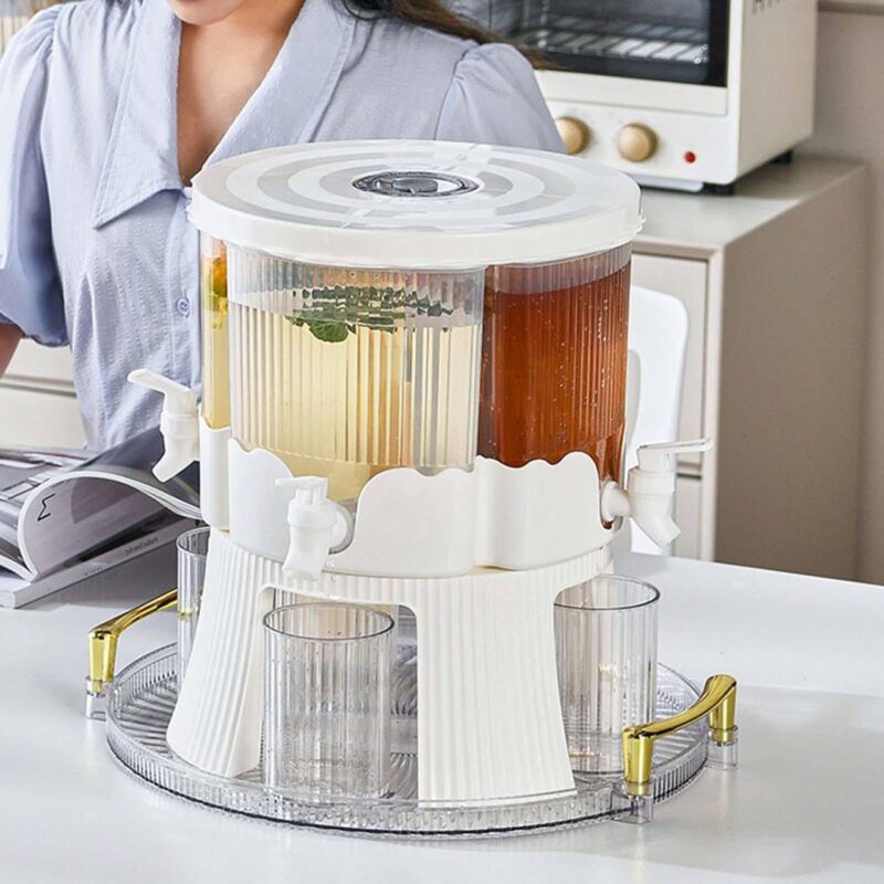 Triple Beverage Dispenser with Stand – 3-in-1 Juice Dispenser with Taps