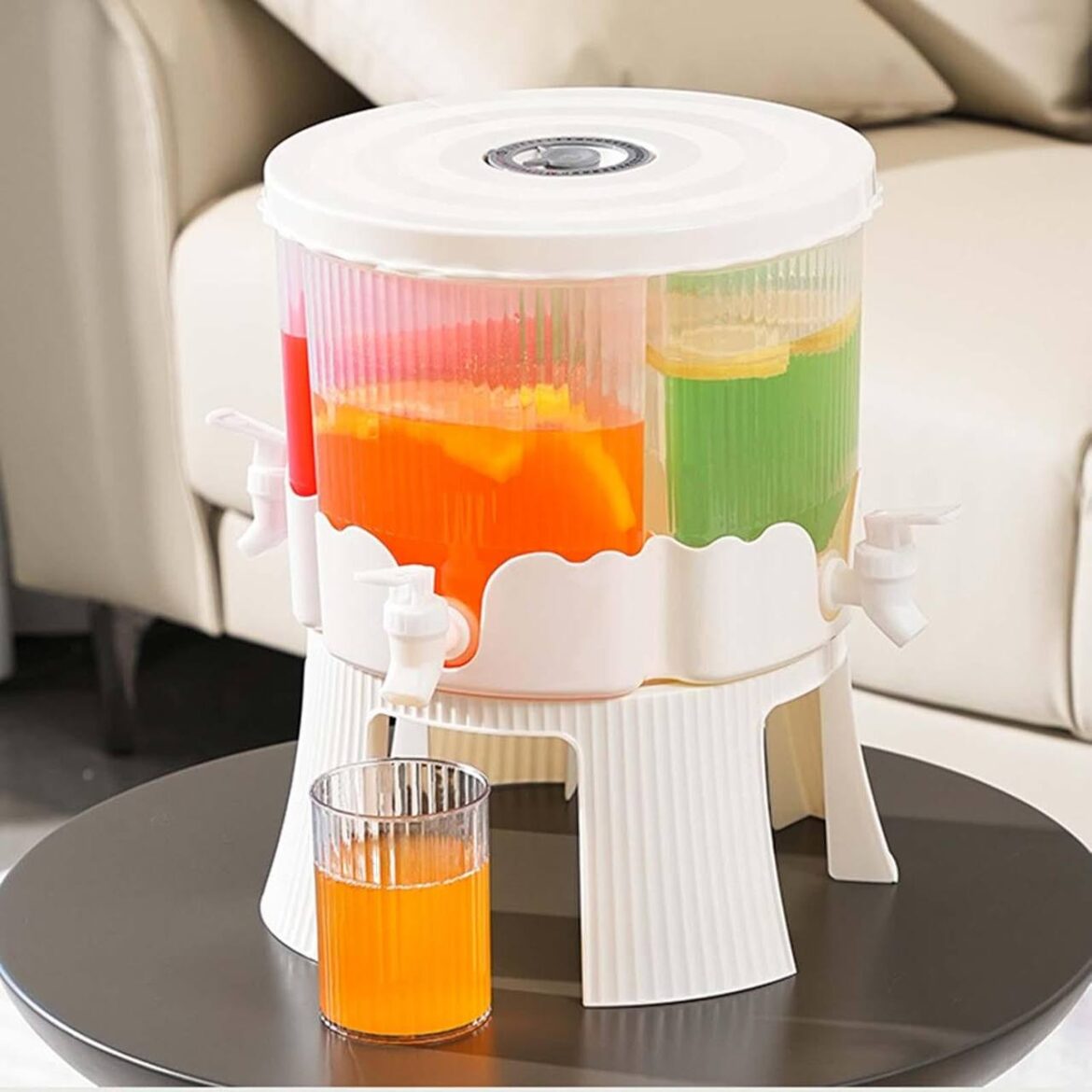 Triple Beverage Dispenser with Stand – 3-in-1 Juice Dispenser with Taps - Image 4