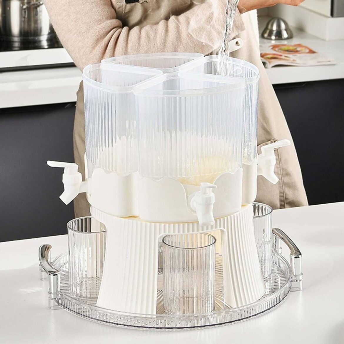 Triple Beverage Dispenser with Stand – 3-in-1 Juice Dispenser with Taps - Image 2
