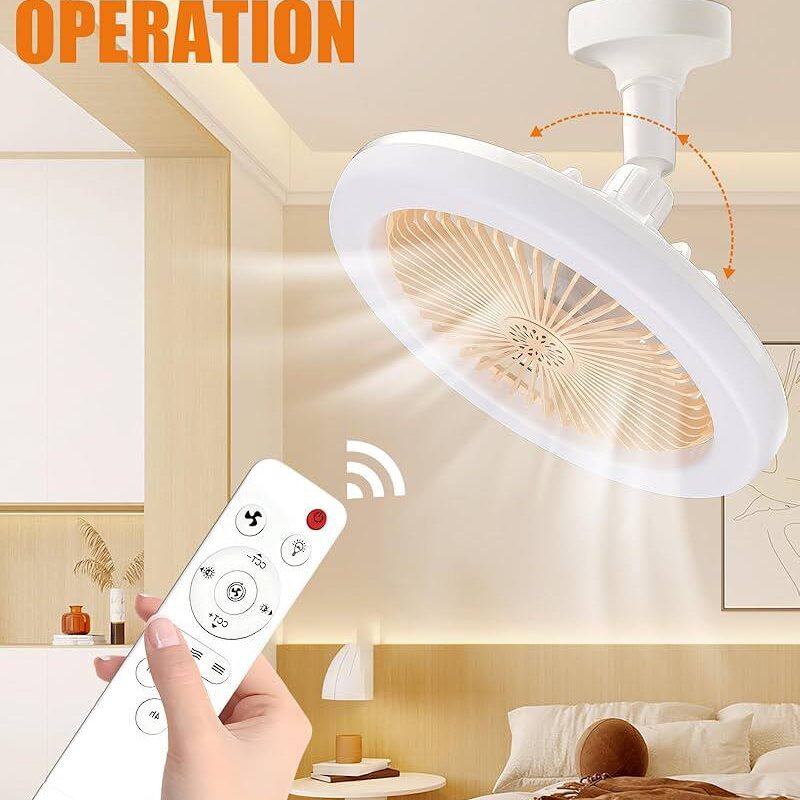 LED Ceiling Fan Light with E27 Base – Easy Plug-In Installation